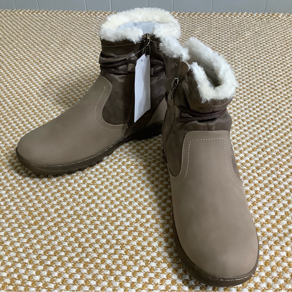 Rollda womens winter boots faux fur lined snow boots size 9